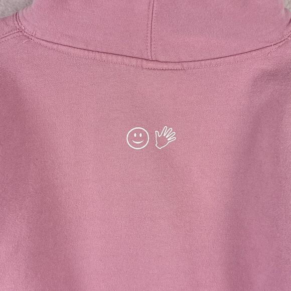 Glossier Hoodie Pullover Womens M Pink Classic Streetwear Preppy Yoga Workout - Picture 5 of 10